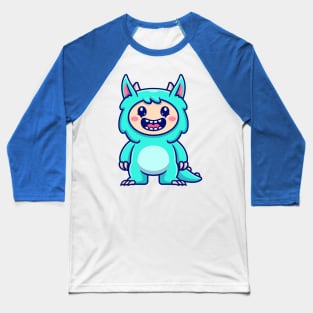 Cute Monster Kid Cartoon Baseball T-Shirt